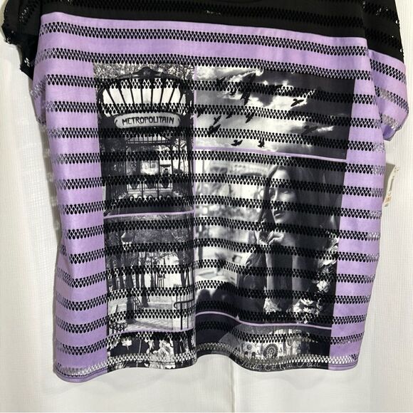 NWT Style & Co Woman Black Purple Lined Top Size 2X - Picture 2 of 10